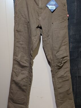 Old School High Rise NWT Durable Straight-Leg Work Pants in Olive Brown